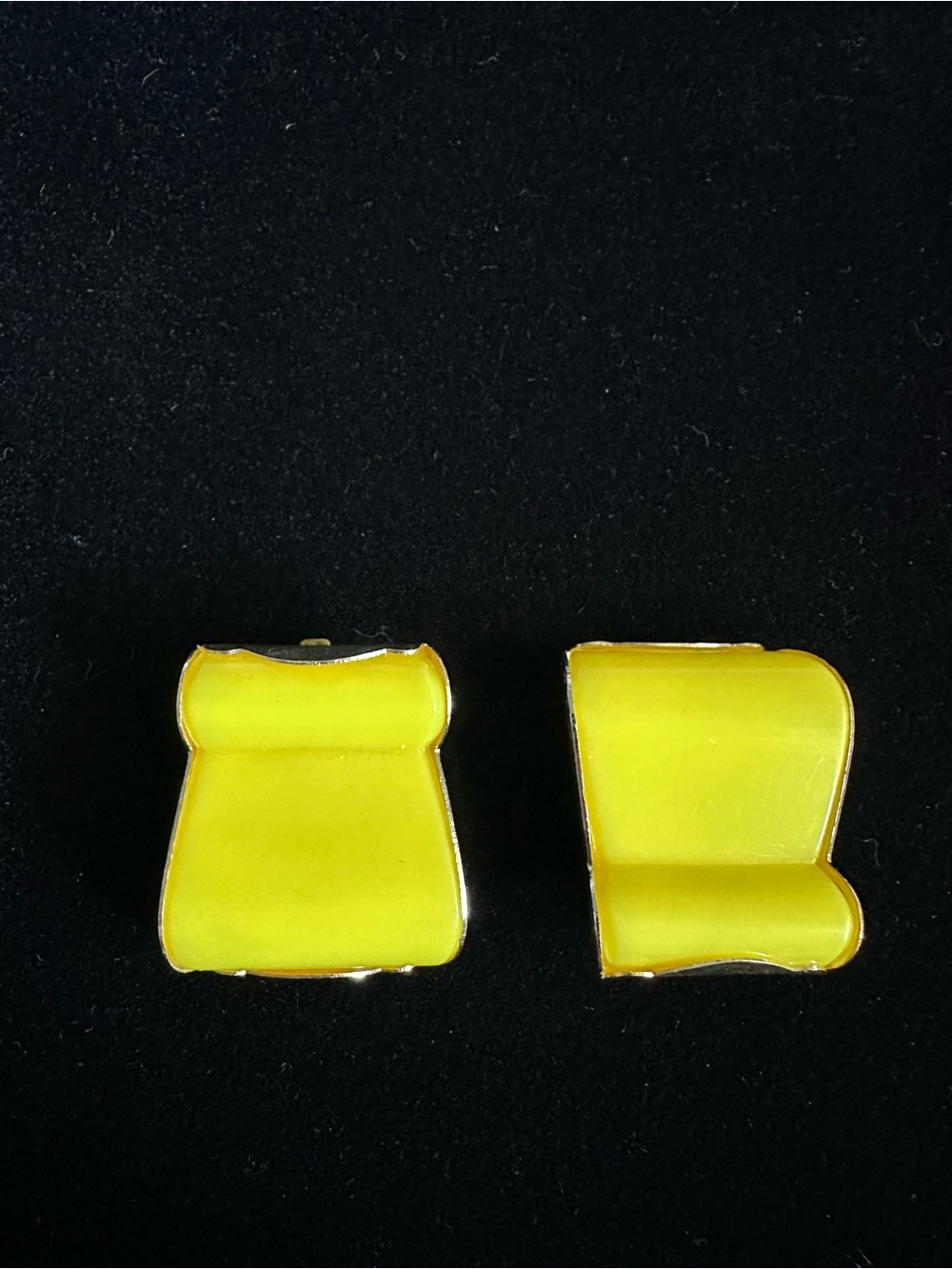 Vintage Yellow Enamel Clip-On Earrings - made in West Germany